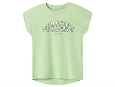 Name It top arcadian grøn med palm springs tekstprint